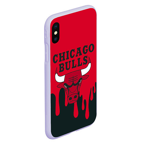 Чехол iPhone XS Max матовый Chicago Bulls / 3D-Светло-сиреневый – фото 2