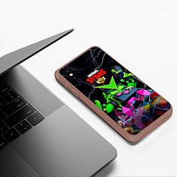 Чехол iPhone XS Max матовый Brawl Stars Virus 8-Bit, цвет: 3D-коричневый — фото 2