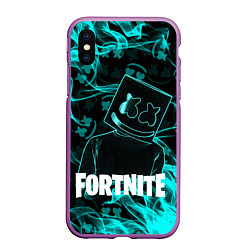 Чехол iPhone XS Max матовый Fortnite Marshmello