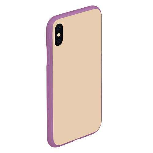 Чехол iPhone XS Max матовый Бежевая Маска / 3D-Фиолетовый – фото 2