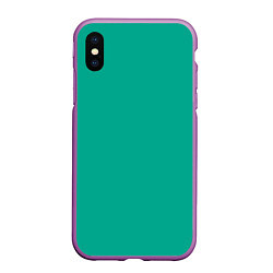 Чехол iPhone XS Max матовый Зеленый, цвет: 3D-фиолетовый