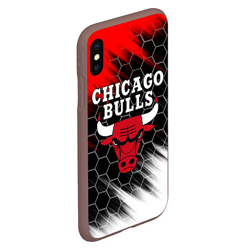 Чехол iPhone XS Max матовый CHICAGO BULLS / 3D-Коричневый – фото 2