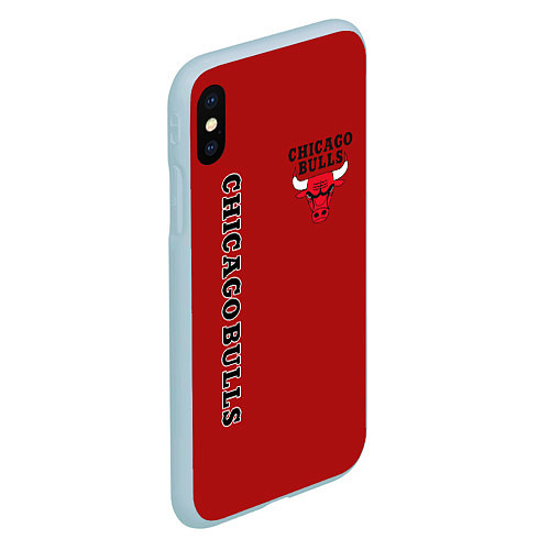 Чехол iPhone XS Max матовый CHICAGO BULLS / 3D-Голубой – фото 2