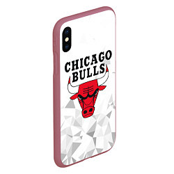 Чехол iPhone XS Max матовый CHICAGO BULLS, цвет: 3D-малиновый — фото 2