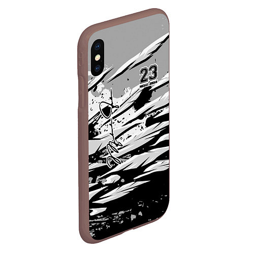 Чехол iPhone XS Max матовый Michael Jordan 23 / 3D-Коричневый – фото 2