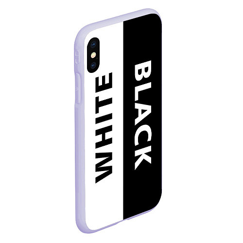 Чехол iPhone XS Max матовый BLACK & WHITE / 3D-Светло-сиреневый – фото 2