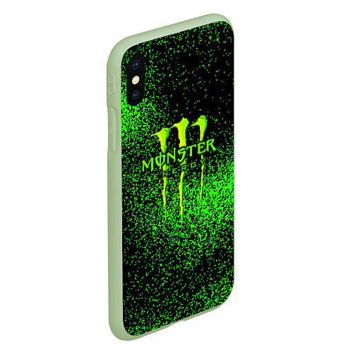 Чехол iPhone XS Max матовый MONSTER ENERGY / 3D-Салатовый – фото 2