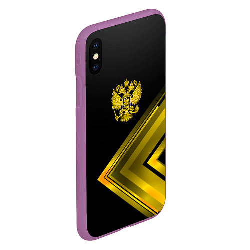 Чехол iPhone XS Max матовый Россия / 3D-Фиолетовый – фото 2