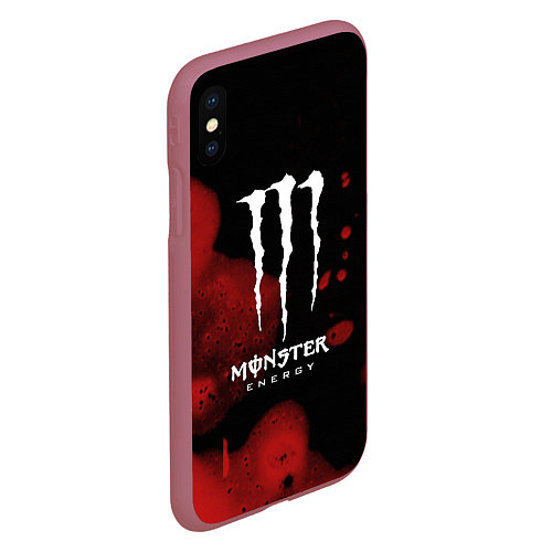 Чехол iPhone XS Max матовый MONSTER ENERGY / 3D-Малиновый – фото 2