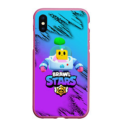 Чехол iPhone XS Max матовый Brawl Stars SPROUT, цвет: 3D-малиновый