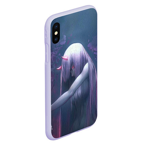 Чехол iPhone XS Max матовый DARLING IN THE FRANXX / 3D-Светло-сиреневый – фото 2