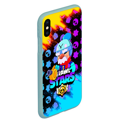 Чехол iPhone XS Max матовый BRAWL STARS GALE / 3D-Мятный – фото 2