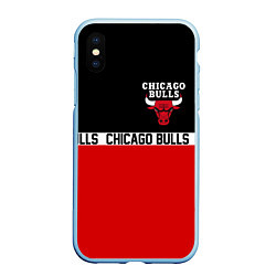 Чехол iPhone XS Max матовый CHICAGO BULLS, цвет: 3D-голубой
