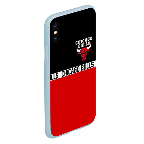 Чехол iPhone XS Max матовый CHICAGO BULLS / 3D-Голубой – фото 2