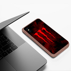 Чехол iPhone XS Max матовый MONSTER ENERGY, цвет: 3D-коричневый — фото 2