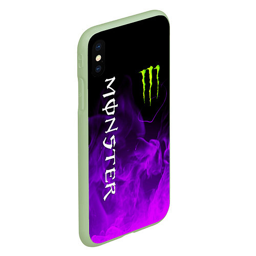 Чехол iPhone XS Max матовый MONSTER ENERGY / 3D-Салатовый – фото 2