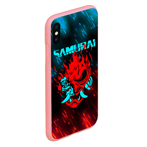 Чехол iPhone XS Max матовый CYBERPUNK 2077 SAMURAI / 3D-Баблгам – фото 2