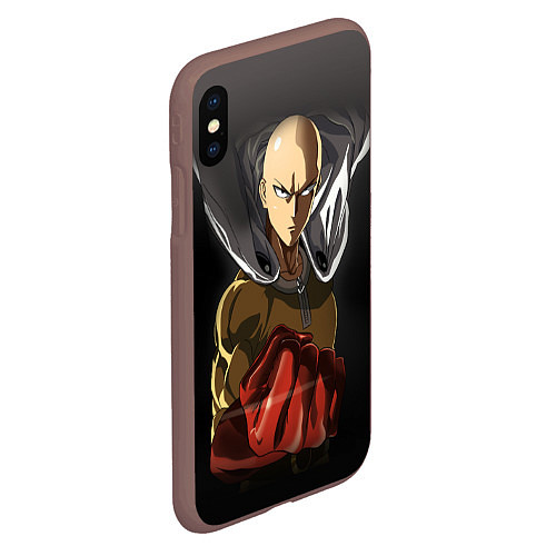 Чехол iPhone XS Max матовый One Punch Man / 3D-Коричневый – фото 2