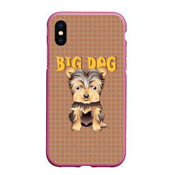 Чехол iPhone XS Max матовый Большой пёс, цвет: 3D-малиновый
