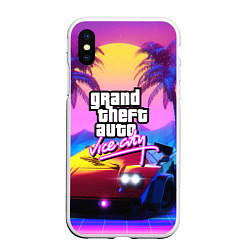 Чехол iPhone XS Max матовый GTA 2020, цвет: 3D-белый