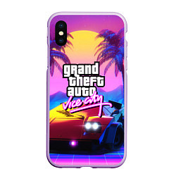 Чехол iPhone XS Max матовый GTA 2020, цвет: 3D-сиреневый