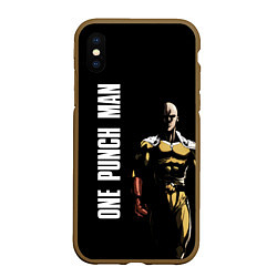 Чехол iPhone XS Max матовый One Punch Man, цвет: 3D-коричневый