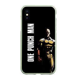 Чехол iPhone XS Max матовый One Punch Man, цвет: 3D-салатовый
