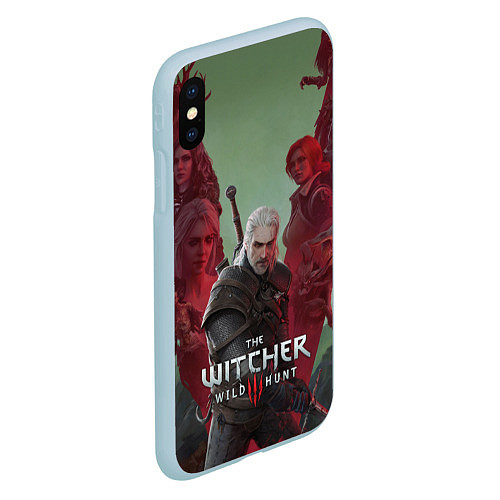 Чехол iPhone XS Max матовый The Witcher 5-летие / 3D-Голубой – фото 2