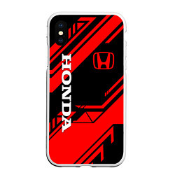 Чехол iPhone XS Max матовый HONDA, цвет: 3D-белый