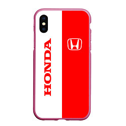 Чехол iPhone XS Max матовый HONDA, цвет: 3D-малиновый