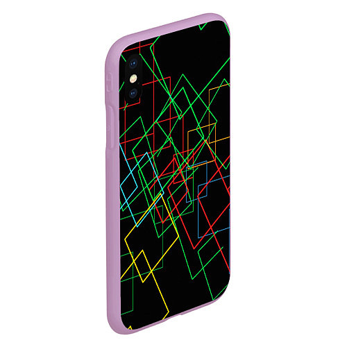 Чехол iPhone XS Max матовый BACKGROUND NEON / 3D-Сиреневый – фото 2