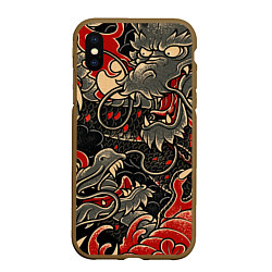 Чехол iPhone XS Max матовый Dsquared tatoo DRAGON