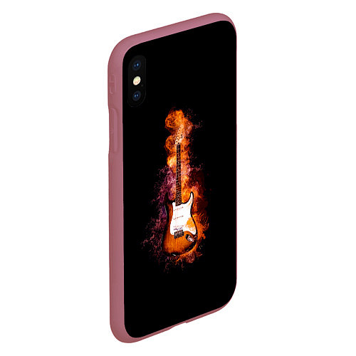 Чехол iPhone XS Max матовый Огонь музыка / 3D-Малиновый – фото 2
