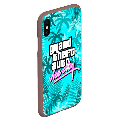 Чехол iPhone XS Max матовый GTA VICE CITY / 3D-Коричневый – фото 2