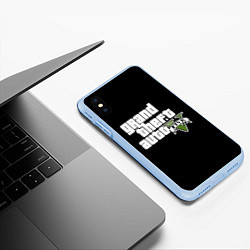 Чехол iPhone XS Max матовый GTA 5, цвет: 3D-голубой — фото 2