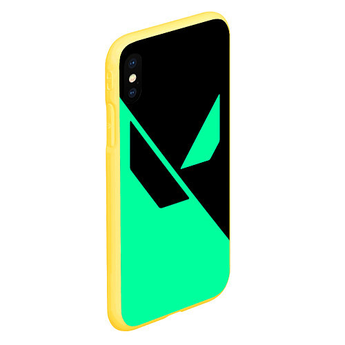 Чехол iPhone XS Max матовый VALORANT / 3D-Желтый – фото 2