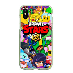 Чехол iPhone XS Max матовый BRAWL STARS ВСЕ БРАВЛЕРЫ