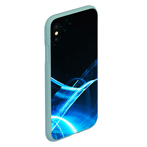 Чехол iPhone XS Max матовый DIGITAL BLUE / 3D-Мятный – фото 2