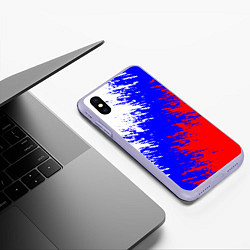 Чехол iPhone XS Max матовый Россия, цвет: 3D-светло-сиреневый — фото 2