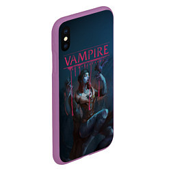 Чехол iPhone XS Max матовый Vampire: The Masquerade, цвет: 3D-фиолетовый — фото 2