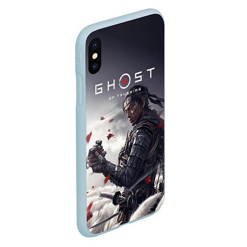 Чехол iPhone XS Max матовый Ghost of Tsushima / 3D-Голубой – фото 2