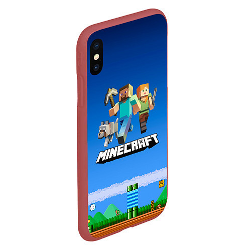 Чехол iPhone XS Max матовый Minecraft / 3D-Красный – фото 2