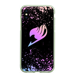 Чехол iPhone XS Max матовый Fairy Tail, цвет: 3D-салатовый
