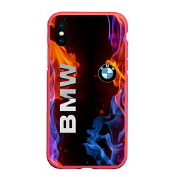 Чехол iPhone XS Max матовый BMW, цвет: 3D-красный