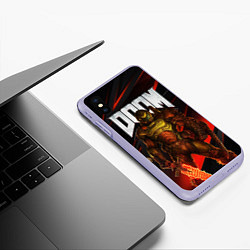 Чехол iPhone XS Max матовый DOOM ETERNAL, цвет: 3D-светло-сиреневый — фото 2