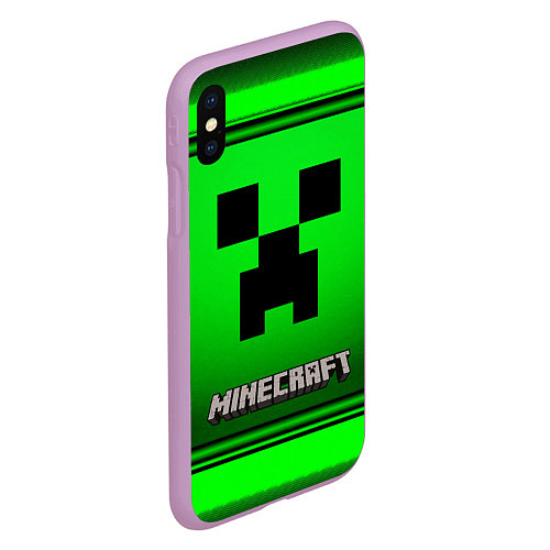 Чехол iPhone XS Max матовый Minecraft / 3D-Сиреневый – фото 2