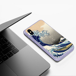 Чехол iPhone XS Max матовый ЯПОНСКАЯ КАРТИНА, цвет: 3D-светло-сиреневый — фото 2