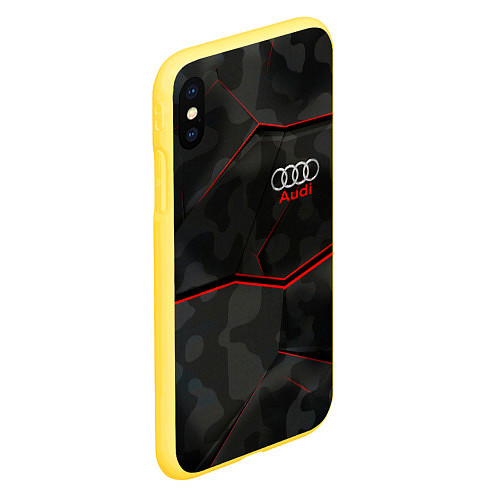 Чехол iPhone XS Max матовый AUDI / 3D-Желтый – фото 2