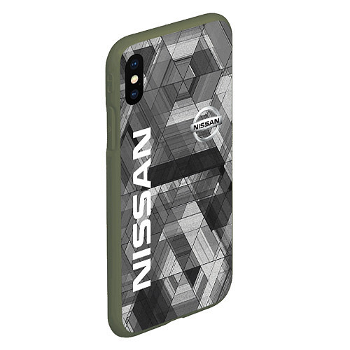 Чехол iPhone XS Max матовый NISSAN / 3D-Темно-зеленый – фото 2