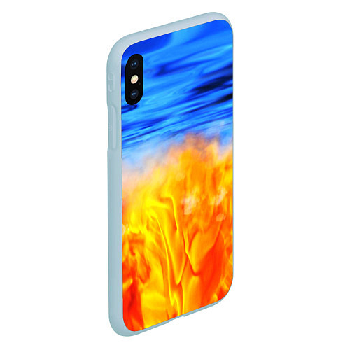 Чехол iPhone XS Max матовый ЛЕД И ПЛАМЯ / 3D-Голубой – фото 2